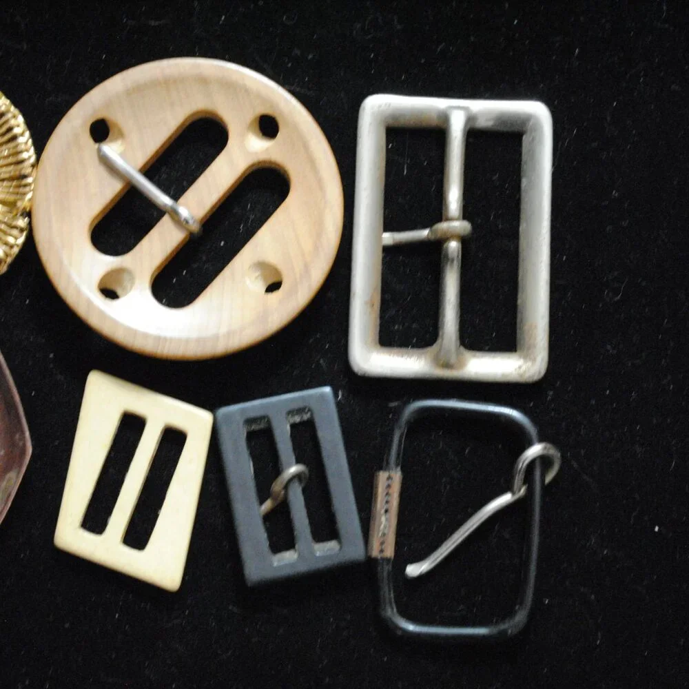 Lot of 9 Vintage / Antique Belt Buckles Art Deco Edwardian Mid-century Women's